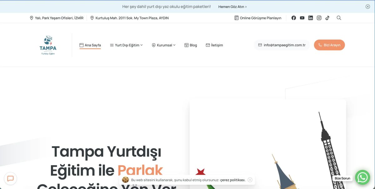 Tampa Yurtdışı Eğitim: Güven ve Rehberlik Odaklı Web Deneyimi