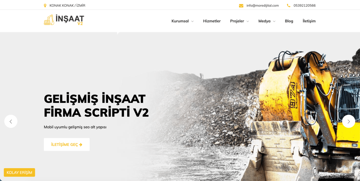 İnşaat ve Hafriyat V5 (Lokal SEO ve Teklif Odaklı Web Sitesi)