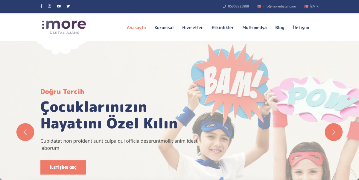 Profesyonel Anaokulu ve Kreş Hazır Web Sitesi V2