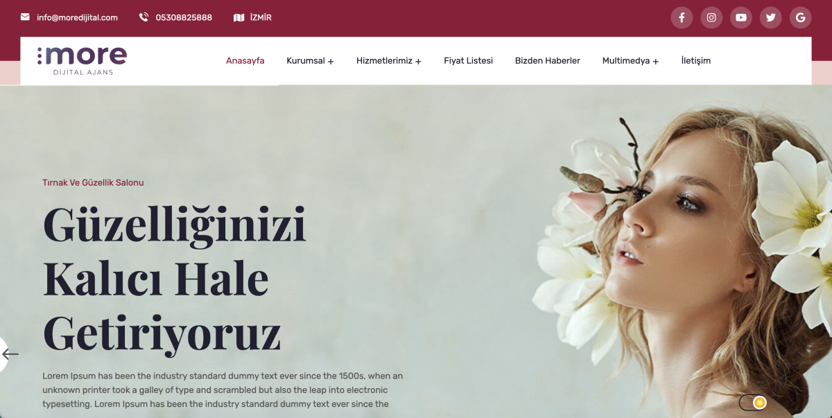 Hazır Güzellik Salonu Web Sitesi v1 (Premium ve Kurumsal Tasarım)