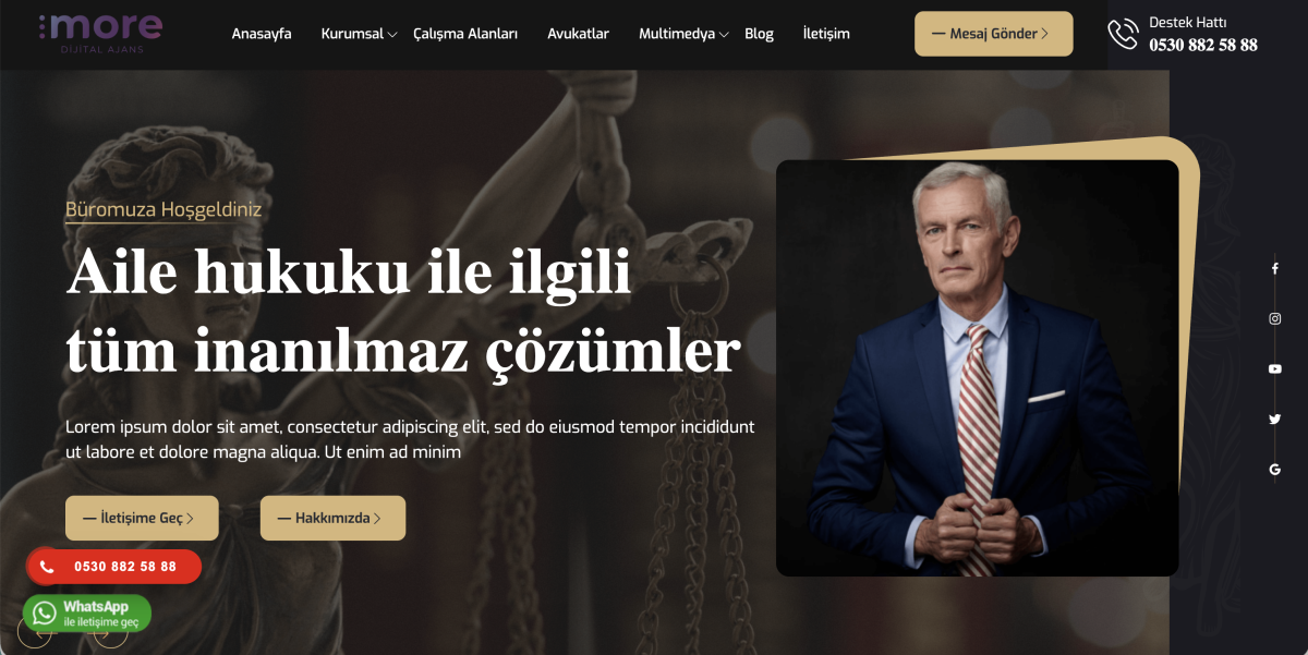 Profesyonel Avukat ve Hukuk Bürosu Web Sitesi Paketi