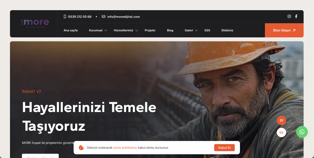 İnşaat ve Taahhüt V7 (Global ve Çok Dilli Kurumsal Web Sitesi)