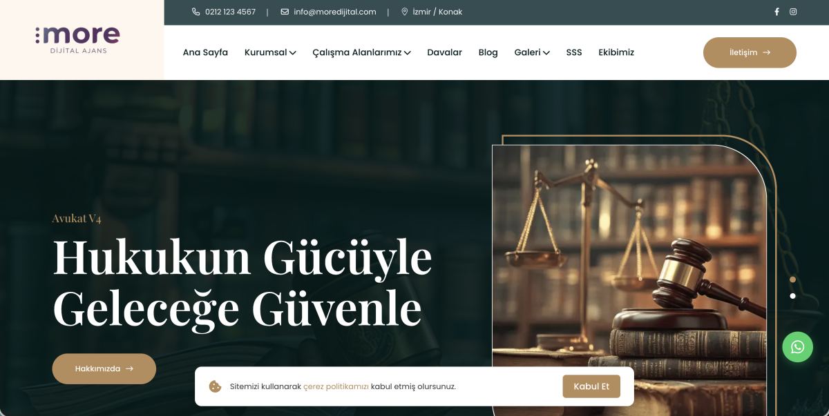 Profesyonel Avukat ve Hukuk Bürosu V4 (Tam Kapsamlı)