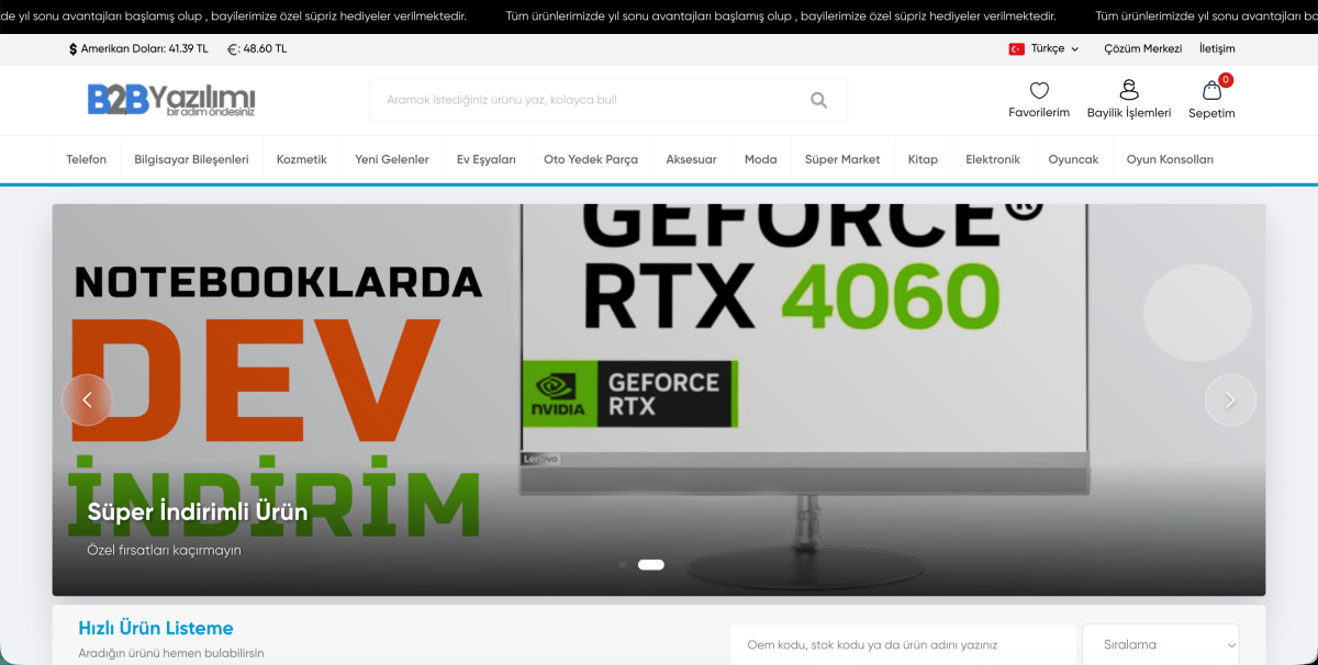 Profesyonel B2B Bayi Yönetim Sistemi – Kapalı/Açık Devre E-Ticaret Yazılımı