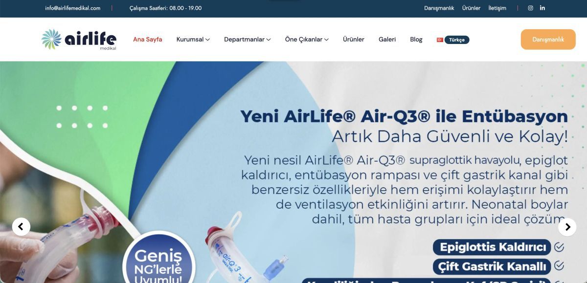 Airlife Medikal Web Sitesi — proje önizlemesi